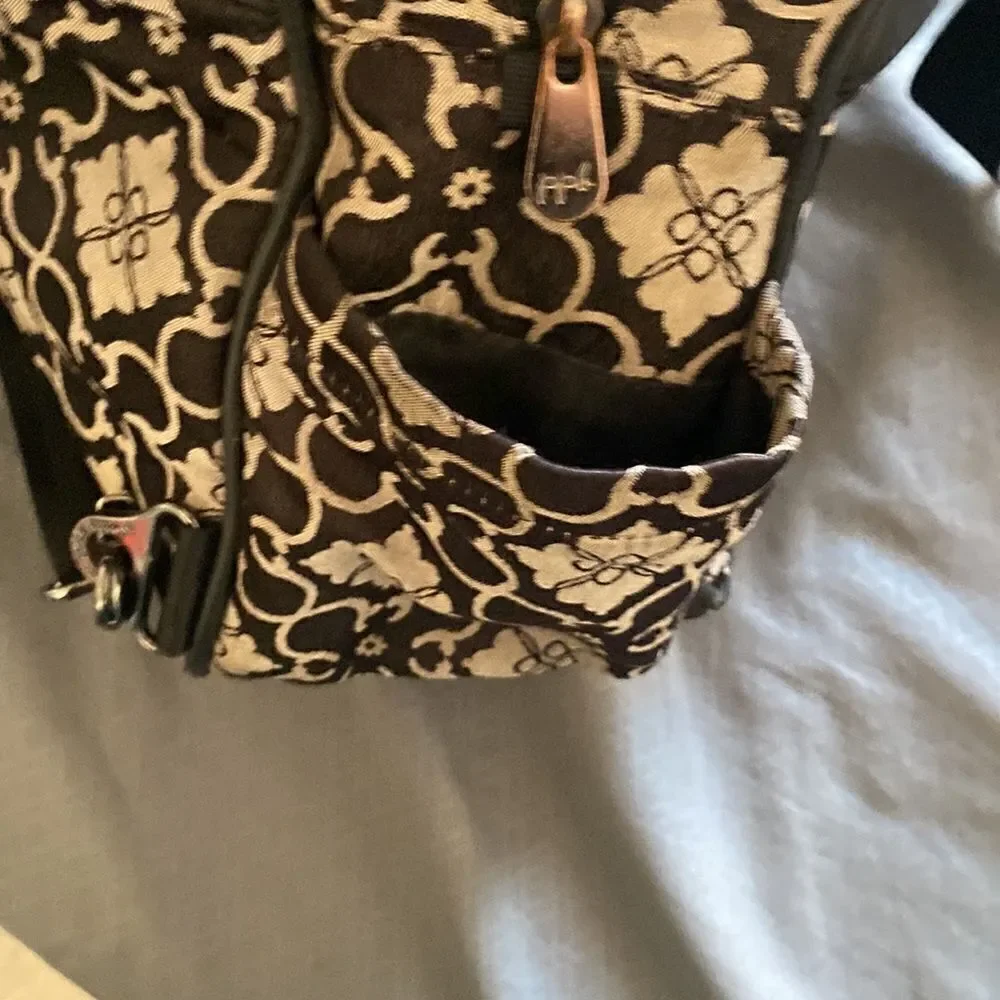Petunia Pickle Bottom Black/Gray Printed Diaper Bag/Backpack OS